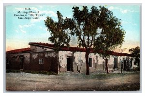 Ramonas Marriage Place Old Town San Diego California CA UNP DB Postcard C20