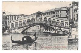 Italy Venice Venezia Ponte di Rialto Gondola Canal Bridge Vintage Postcard