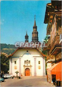 Modern Postcard Saint Gervais (Haute Savoie) The Church of Colors and Light F...