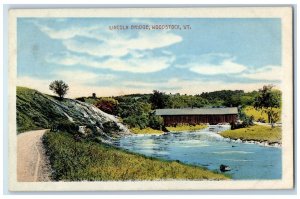 1910 Scenic View Lincoln Bridge River Road Woodstock Vermont VT Antique Postcard