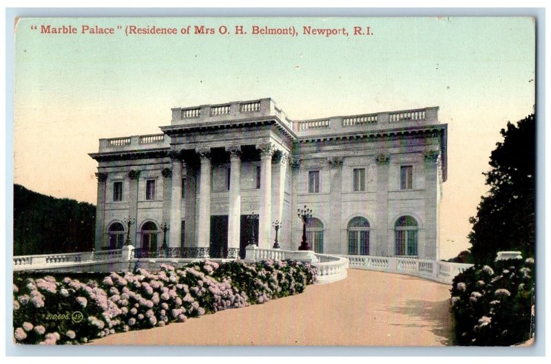 1923 Marble Palace Residence Of Mrs. O. H. Belmont Newport NH Posted Postcard