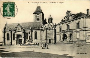 CPA MARINES - La Mairie et l'Église (107429)