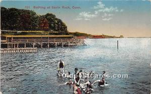 Bathing at Savin Rock Connecticut, CT, USA 1914 Missing Stamp 