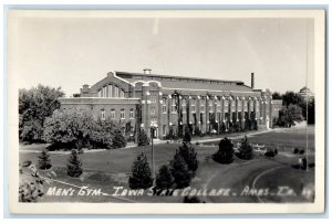 Ames Iowa IA RPPC Photo Postcard Men's Gym Iowa State College c1940's Vintage