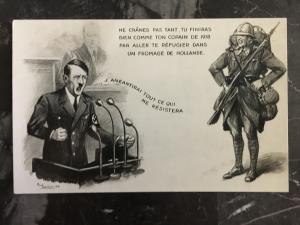 Mint WW2 France Postcard Hitler Speaking to French Soldier