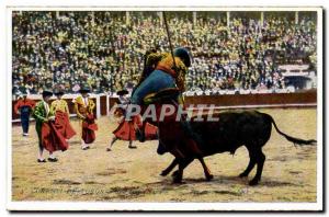 Old Postcard Corrida de Toros Una para (bull bullfight)