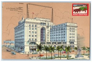 1947 US Grant Hotel Building Road San Diego California Vintage Antique Postcard