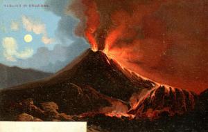 Italy - Napoli. Mt Vesuvio Erupting, November 1899