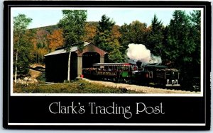 Postcard - Passenger Train, Covered R. R. Bridge, White Mt. Central - N. H.