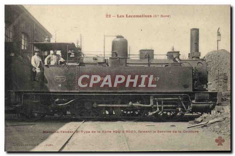 Postcard Old Train Locomotive Machine Tender Series 3011 has 3020 by the belt...