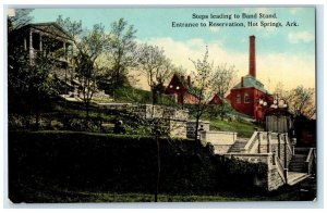 Hot Springs AR, Steps Leading To Band Stand Entrance To Reservation Postcard