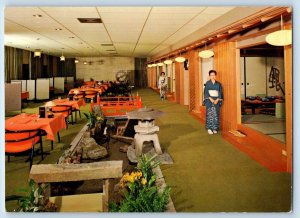 Anchorage Alaska Postcard Nikko Garden Interior Building c1960 Vintage Antique