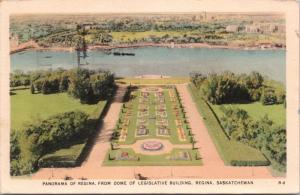 Regina Sk Saskatchewan Sask. from Dome Legislative Building c1952 Postcard D47