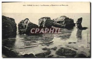 Old Postcard Piriac Rochers The duvet and pillows