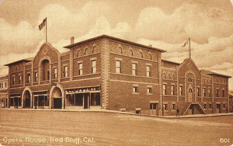 Opera House, Red Bluff, California Tehama County ca 1910s Vintage Postcard