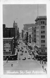 F27/ San Antonio Texas RPPC Postcard 1948 Houston Street Stores