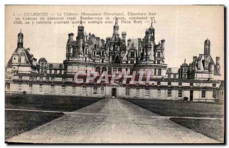 Old Postcard Chambord Chateau Chambord was a historical monument Chateau Plai...