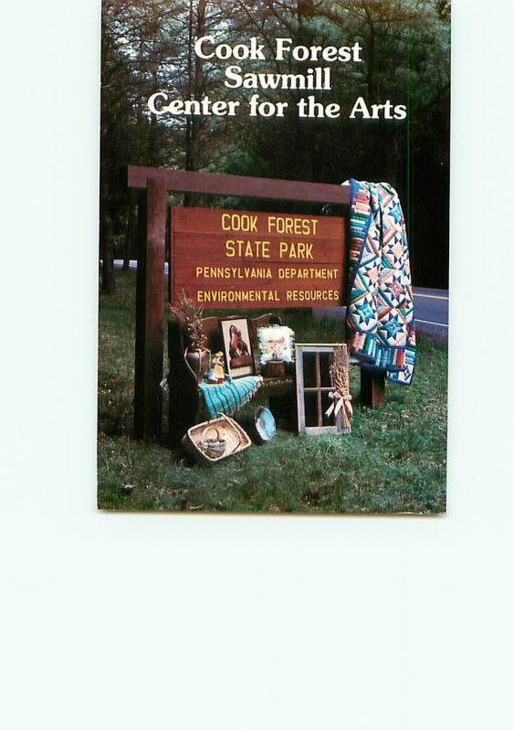 Vintage Postcard Cook Forest State Park Center of Arts Quilts Baskets  # 3255