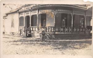 E47/ Higgins Lake? Michigan Mi Real Photo RPPC Postcard c1910 Girl Home