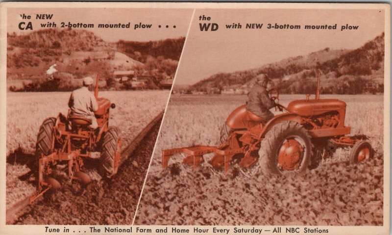 Allis Chalmers Model CA & WD Farming Tractor Advertising Dunbar WV Postcard Y5