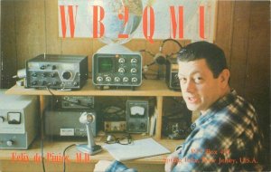 New Jersey Spring Lake QSL Radio Equipment Interior 1950s Postcard 22-8452