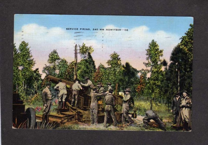 NC Military Firing Howitzer Guns Fort Bragg ? North Carolina US Army Postcard