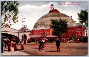 Springfield Illinois 1910 Postcard Dome Building State Fair Grounds