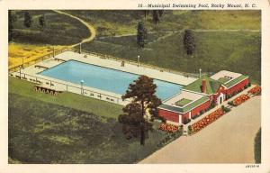 Rocky Mount North Carolina Municipal Swimming Pool Antique Postcard K38980