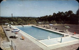 Spring Valley NJ New Jersey Monsey Park Hotel Pool c1950-60s Vintage Postcard