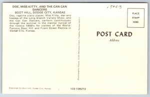 Interior~Dodge City Kansas~Doc Miss Kitty & Can Dancers~Piano~1950s Postcard