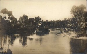 LaBelle Florida FL Cancel River Boat Steamer 1913 Real Photo Postcard