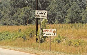 Sign, Gay city limit, sign Apple country Oddities Unused 