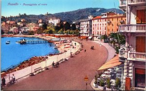 Italy Rapallo Passeggiata Al Mare Vintage Postcard C188