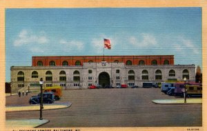 USA 5th Regiment Armory Baltimore Maryland Linen Postcard 09.85