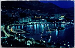 Monte - Carlo La Nuit Monaco Casino City Night Lights Postcard