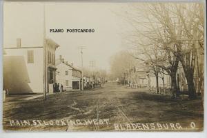 BLADENSBURG, OHIO MAIN STREET LOOKING WEST REAL PHOTO POSTCARD