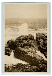 1924 Beach Surf View Of Marblehead Massachusetts MA RPPC Photo Vintage Postcard