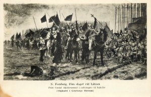 Gustaf Adolfus before the Battle of Lützen Swedish fine art N. Forsberg postcard