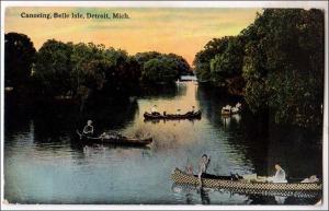Canoeing in Belle Isle, Detroit MI    (creases)