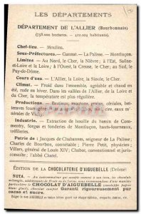 Old Postcard geographical maps of Allier Chocolaterie & # 39Aiguebelle