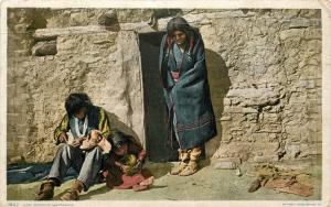 Vintage Postcard Hopi Mending Moccasins Detroit Publishing 11262