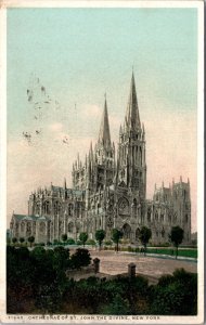 VINTAGE POSTCARD CATHEDRAL OF ST. JOHN THE DIVINE NEW YORK CITY MAILED 1917