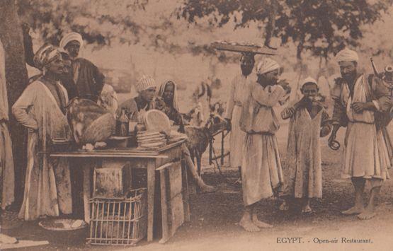 Cairo Open Air Restaurant Antique Egypt Postcard