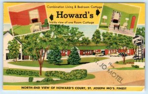 ST. JOSEPH, Missouri MO ~ HOWARD'S COURT now St. Jo Motel 1954 Roadside Postcard