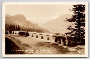 Columbia River Gorge Near Mitchell Point Oregon RPPC Sawyer Photo Postcard C45