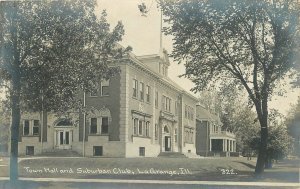 Postcard RPPC Illinois La Garage Town Hall Suburban Club #322 23-5316