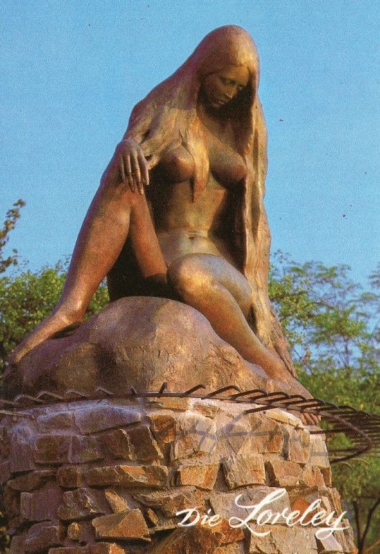 Die Loreley Memorial Statue German 1980s Postcard