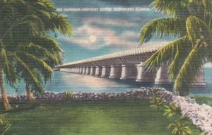 Florida Pigeon Key Overseas Highway Bridge 1955