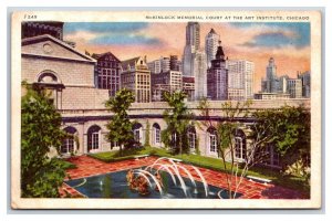 McKinlock Memorial Court Art Institute Chicago Illinois IL WB Postcard S18