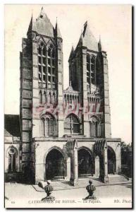 Old Postcard Noyon Cathedral Of The Facade